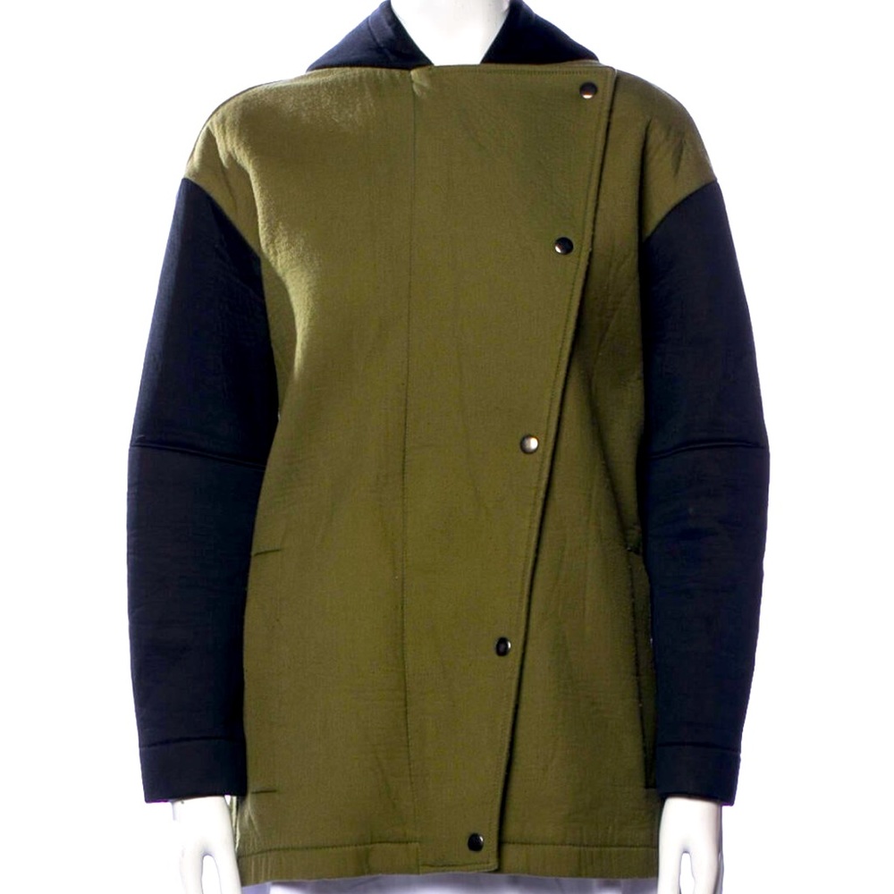 Tibi oversized jacket with hoodie; removable vest Sz XS